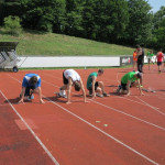 Matthias und Lukas A. beim 100 m Start