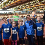 Katja mit einem Teil der Athleten beim Sprint-Start