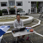 Helfer Martin Bruno Radig bei der Anmeldung